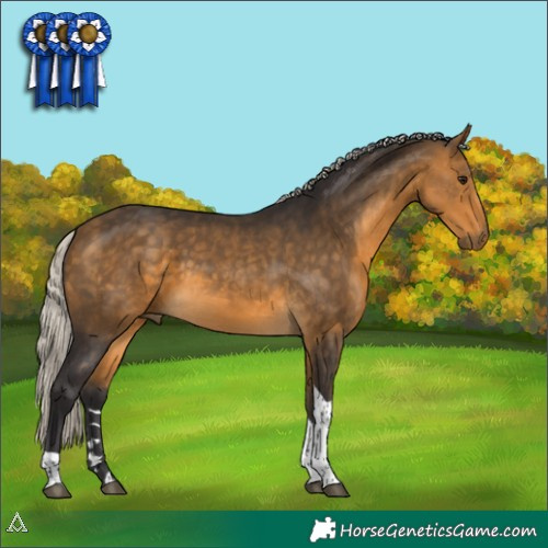 Horse Color:Silver Buckskin Tobiano 