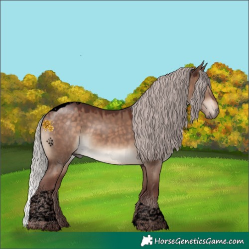 Horse Color:Void Chocolate Silver Brown Dun Tobiano 