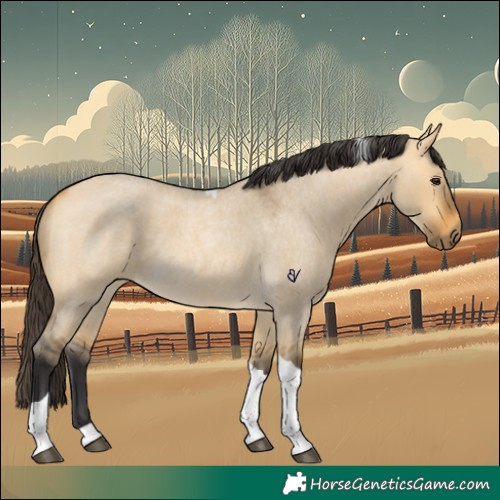 Horse Color:Buckskin Roan Dun Tobiano 