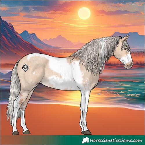 Horse Color:Silver Bay Dun Sabino Tobiano Frame Rabicano 
