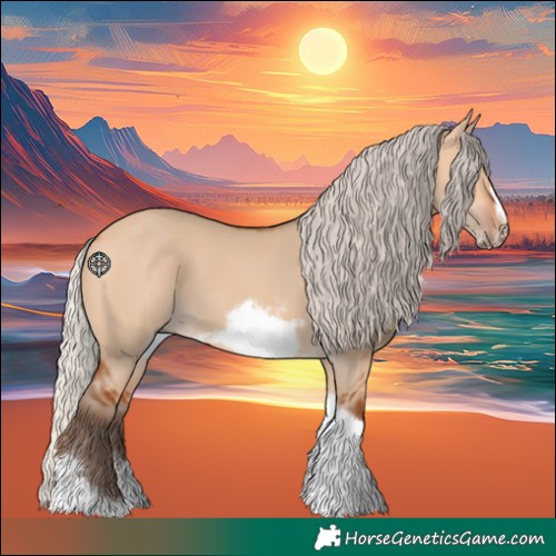 Horse Color:Silver Bay Dun Sabino Tobiano Frame Rabicano 