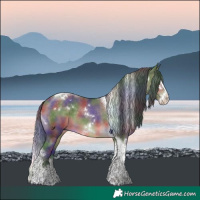 Horse Color:Nacre White Spotted Brown Dun Splash Tobiano