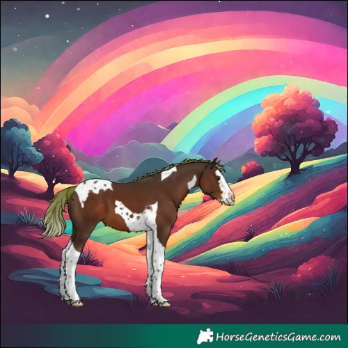 Horse Color:Liver Chestnut Splash Tobiano 