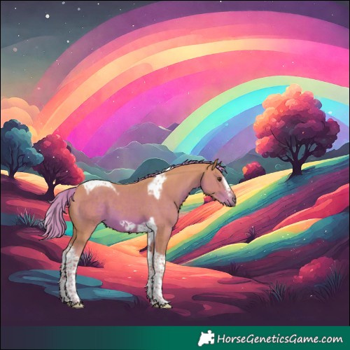 Horse Color:Watercolor Chestnut Splash Tobiano Frame 