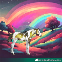 Horse Color:White Spotted Bay Onyx Splash Tobiano