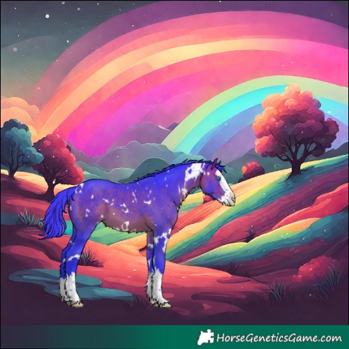 Horse Color:Watercolor White Spotted Bay Splash