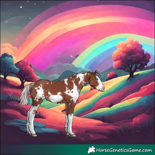 Horse Color:White Spotted Chestnut Splash Frame