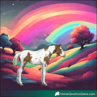 Horse Color:White Spotted Chestnut Splash Tobiano Frame 