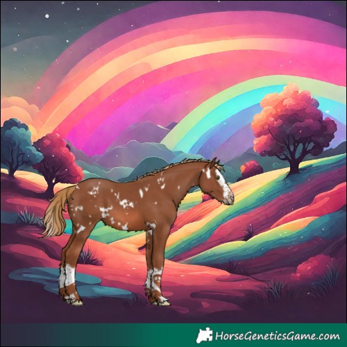 Horse Color:White Spotted Chestnut Splash Frame 