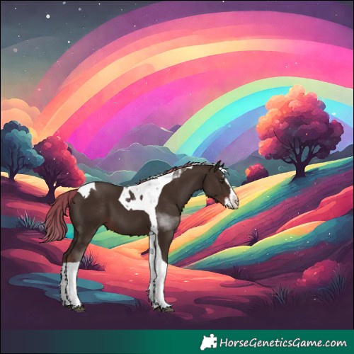 Horse Color:Liver Chestnut Splash Tobiano 