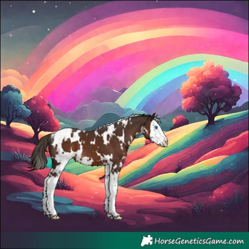 Horse Color:White Spotted Liver Chestnut Sabino Splash Varnish 