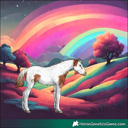 Horse Color:Chestnut Splash Tobiano Frame
