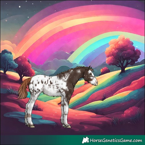 Horse Color:Liver Chestnut Splash Tobiano Appaloosa 