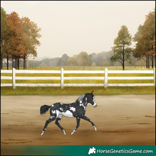 Horse Color:White Spotted Black Frame 
