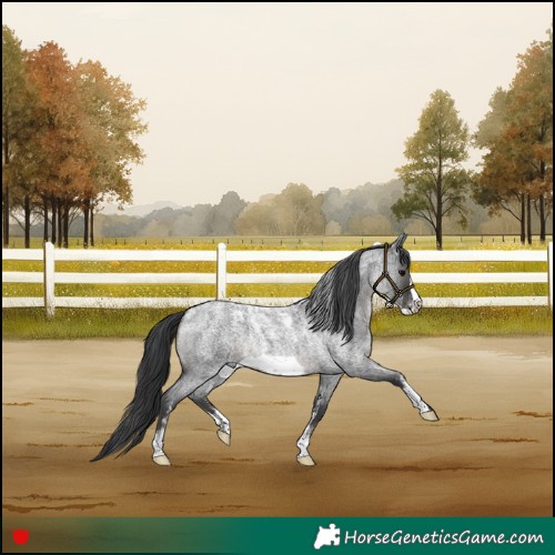 Horse Color:Powder White Blue Roan Frame 
