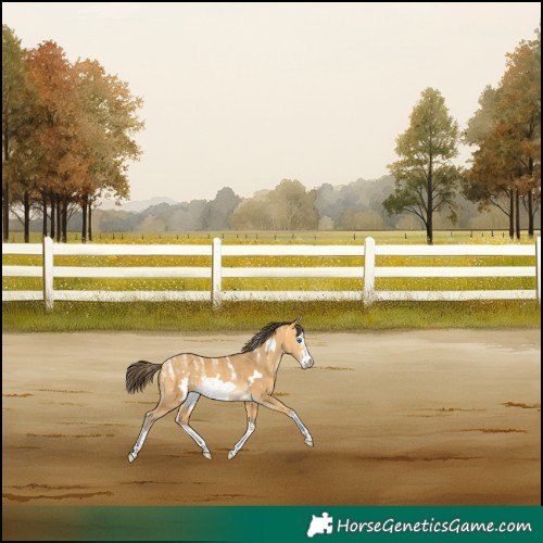 Horse Color:Powder White Amber Cream Champagne Sabino Splash Frame 