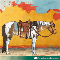 Horse Color:White Spotted Buckskin Tobiano 