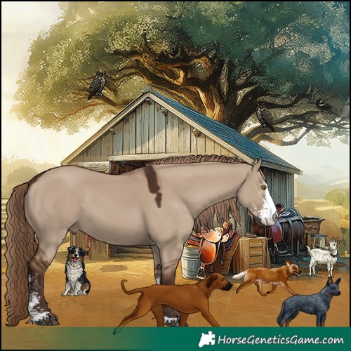 Horse Color:Liver Red Dun Sabino 