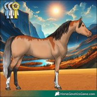 Horse Color:Bay Dun Tobiano Rabicano