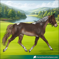 Horse Color:Liver Chestnut Tobiano Rabicano