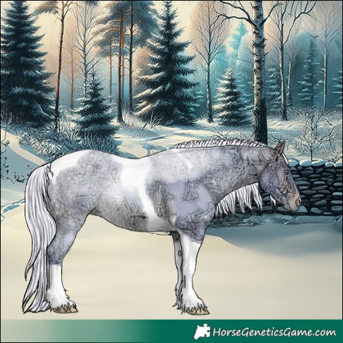 Horse Color:Watercolor Silver Brown Chinchilla Ice Pearl Tobiano 
