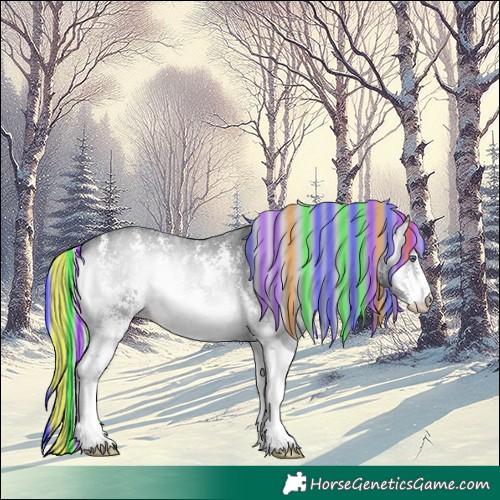 Horse Color:Painted Silver Brown Chinchilla Ice Onyx Sabino 