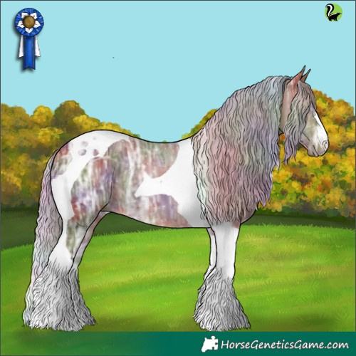 Horse Color:Nacre Silver Brown Ice Tobiano 