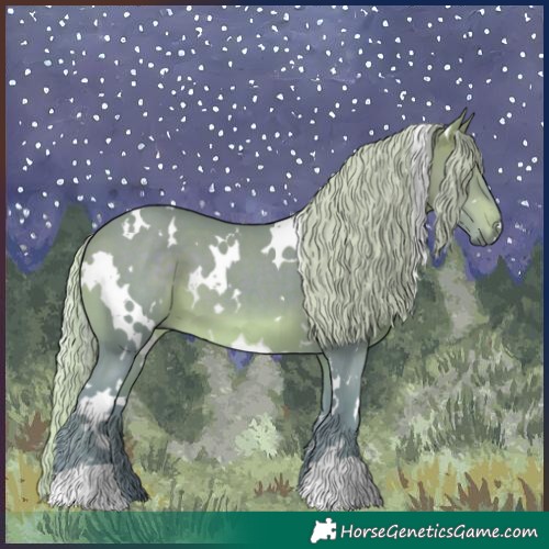 Horse Color:Watercolor White Spotted Silver Brown 