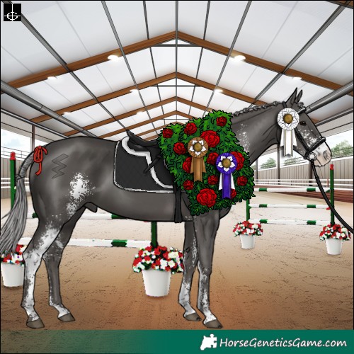 Horse Color:Platinum Silver Black Sabino