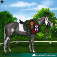 Horse Color:Platinum Silver Black Sabino 