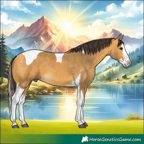Horse Color:Buckskin Splash Tobiano 