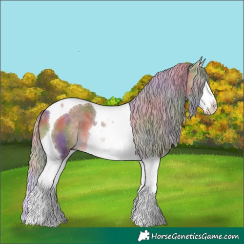 Horse Color:Nacre Silver Brown Dun Splash Tobiano 