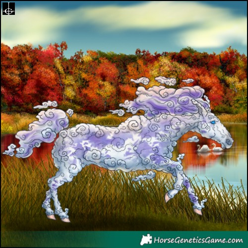 Horse Color:Gray Watercolor Brown Splash Tobiano 