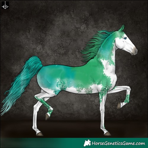 Horse Color:Gray Watercolor Brown Splash Tobiano 