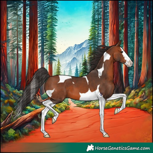 Horse Color:Bay Splash Tobiano 