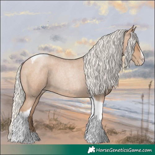 Horse Color:Silver Blue Roan Pearl Tobiano Frame 