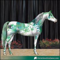 Horse Color:Nacre Watercolor Brown Splash Tobiano 