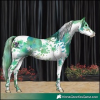 Horse Color:Nacre Watercolor Brown Splash Tobiano 