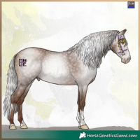 Horse Color:Gray Silver Sable Champagne Mushroom Tobiano