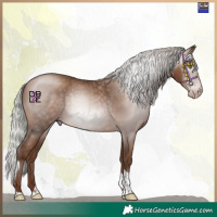 Horse Color:Gray Silver Sable Champagne Mushroom Tobiano