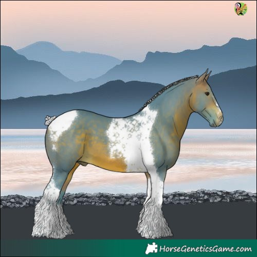 Horse Color:Watercolor Silver Bay Tobiano 