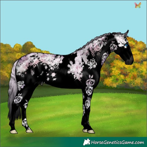 Horse Color:Void Watercolor White Spotted Chocolate Silver Grullo Ice Onyx Splash 