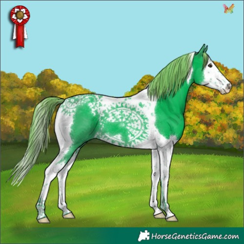 Horse Color:Watercolor Liver Chestnut Splash Tobiano 