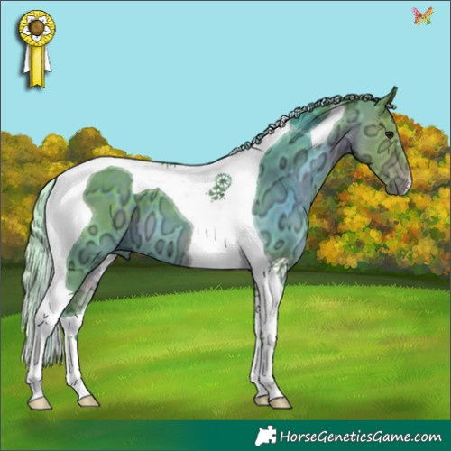 Horse Color:Watercolor Silver Brown Ice Tobiano 