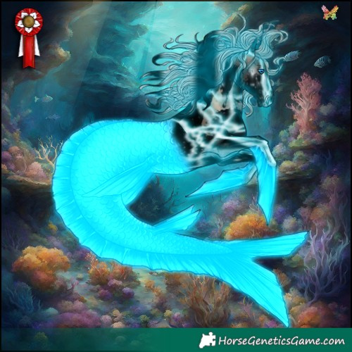 Horse Color:Void Thunderstruck Silver Blue Onyx Splash Tobiano 