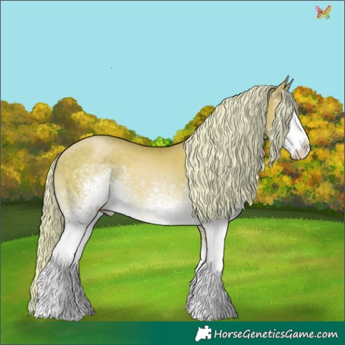 Horse Color:White Spotted Chocolate Palomino Pearl 