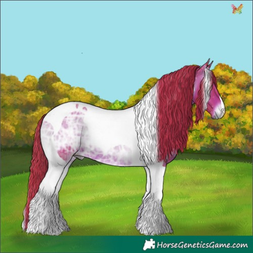 Horse Color:Watercolor Liver Red Onyx Ice Tobiano Rabicano 
