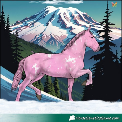 Horse Color:Watercolor White Spotted Black 