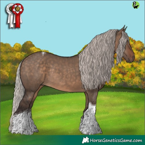 Horse Color:Silver Brown Dun Tobiano Rabicano 