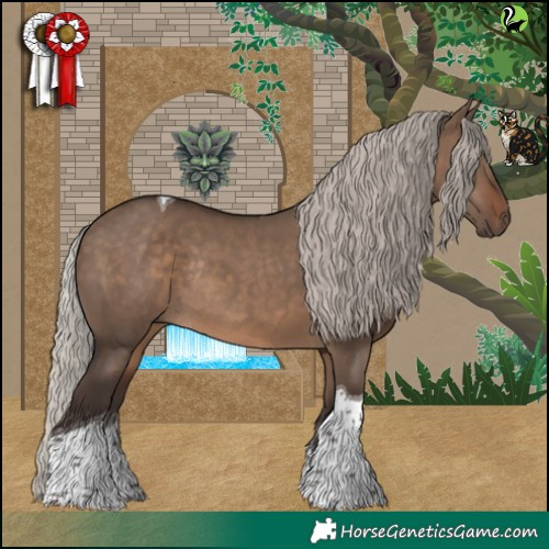 Horse Color:Silver Brown Dun Tobiano Rabicano 